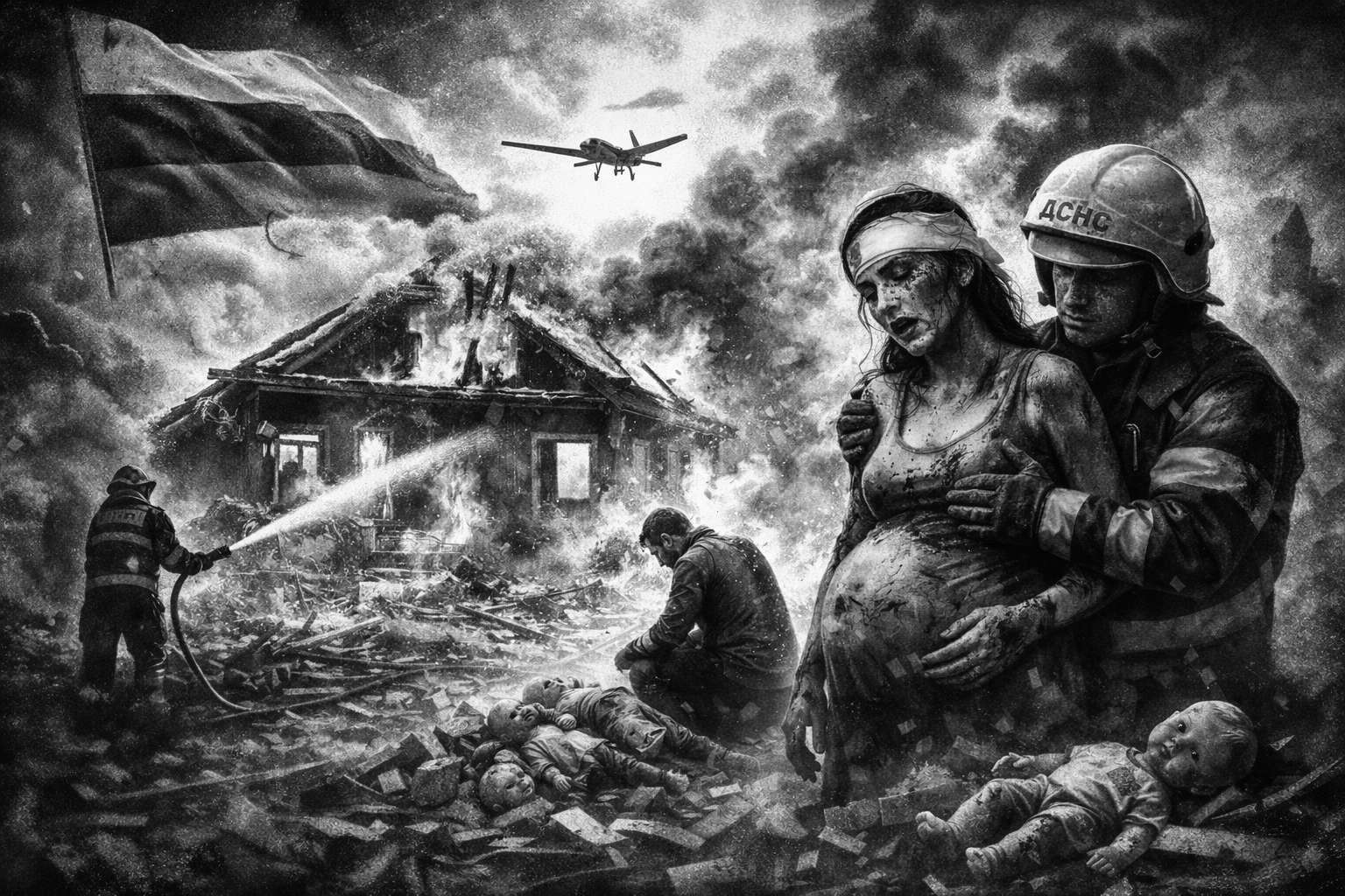 یوکرین میں روسی ڈرون حملہ: باپ اور تین کمسن بچے جاں بحق، حاملہ ماں زخمی