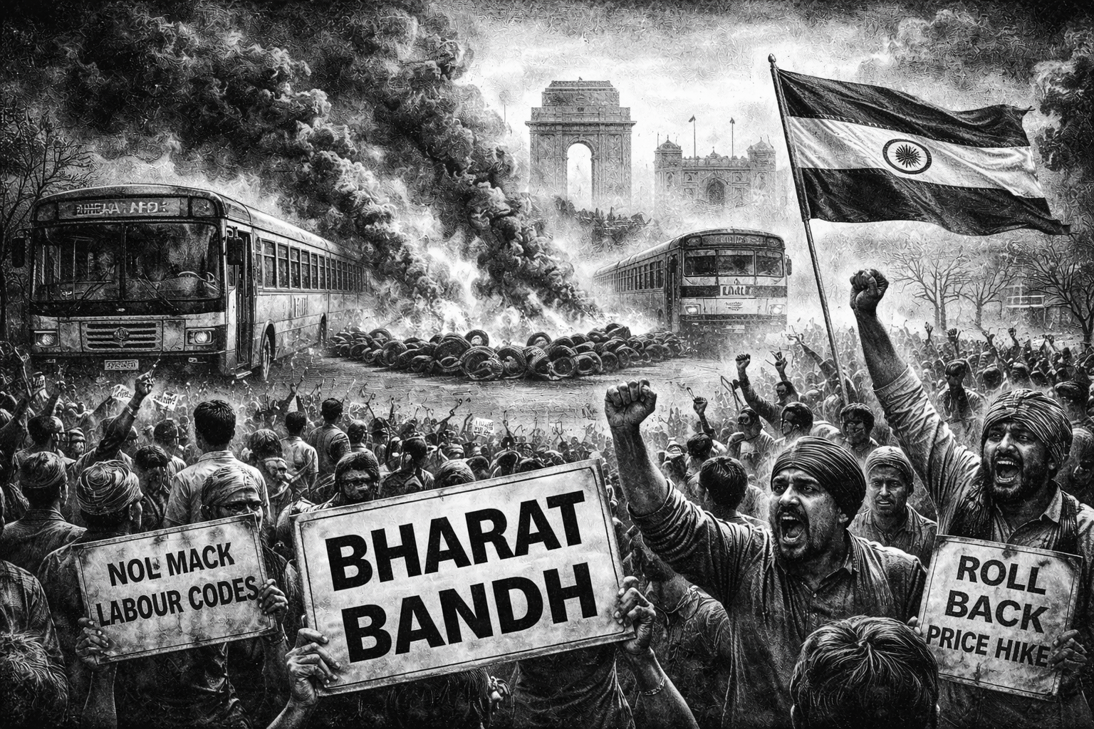 بھارت بند 12 فروری 2026 — ملک گیر ہڑتال، سروسز متاثر ہونے کا خدشہ