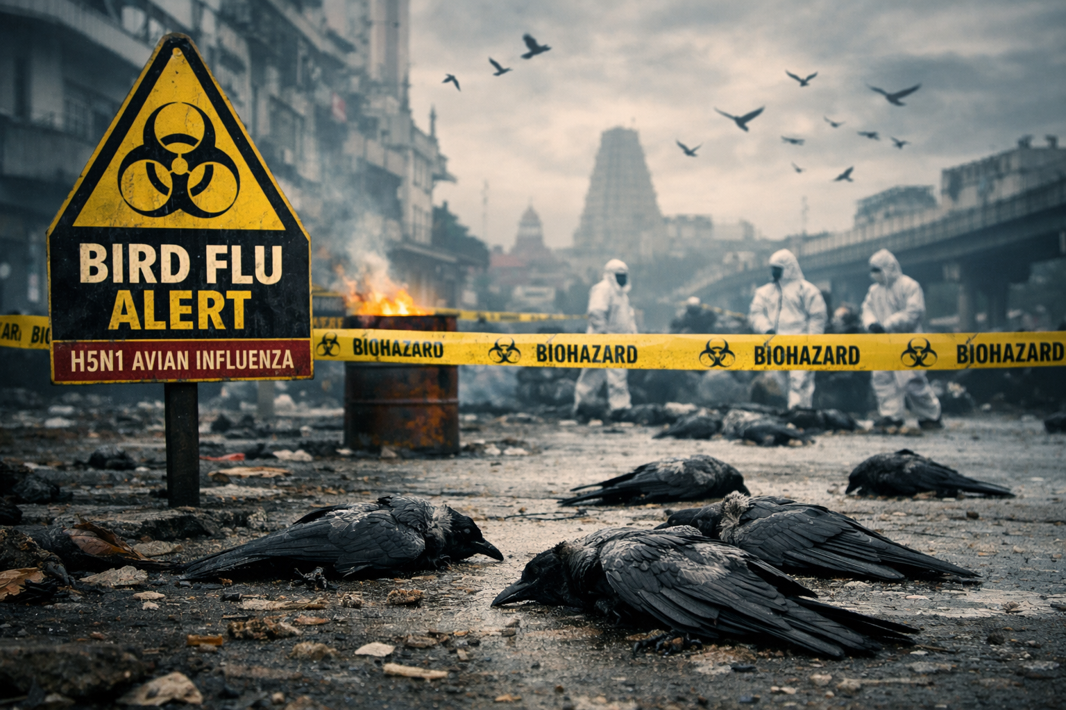 چنئی میں ایچ فائیو این ون (H5N1) کی تصدیق، سینکڑوں کوّے ہلاک