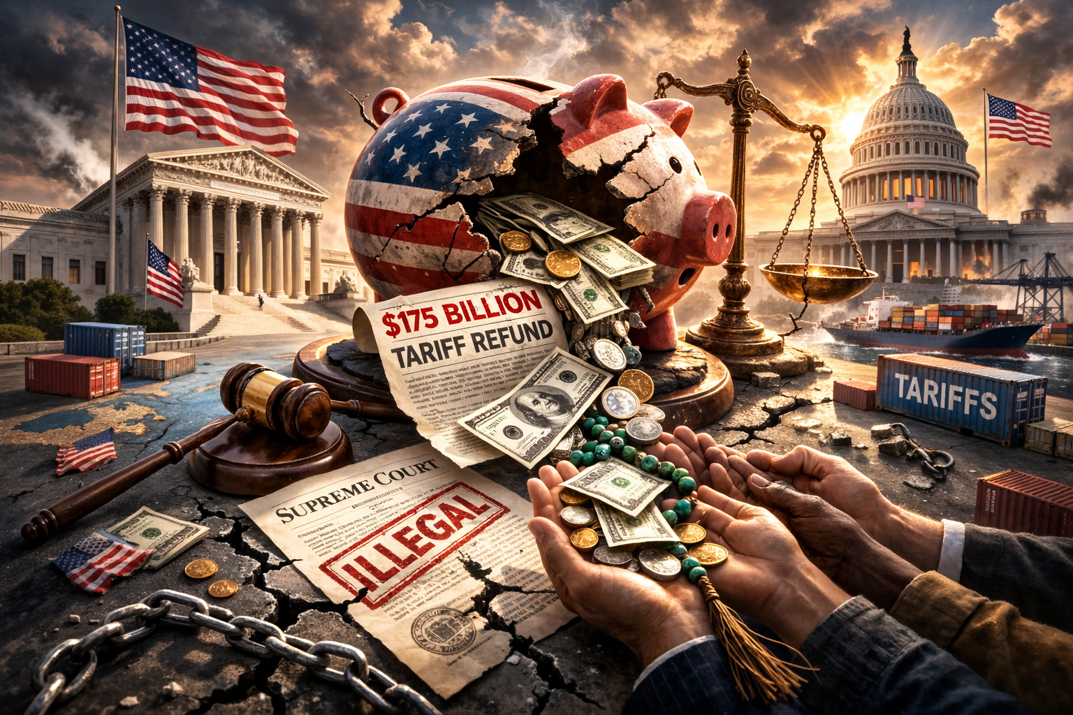 امریکہ کے سپریم کورٹ ٹرمپ کے عائد کردہ چند محصولات کو غیر قانونی قرار دیا: 175 ارب ڈالر واپس کرنے مطالبہ