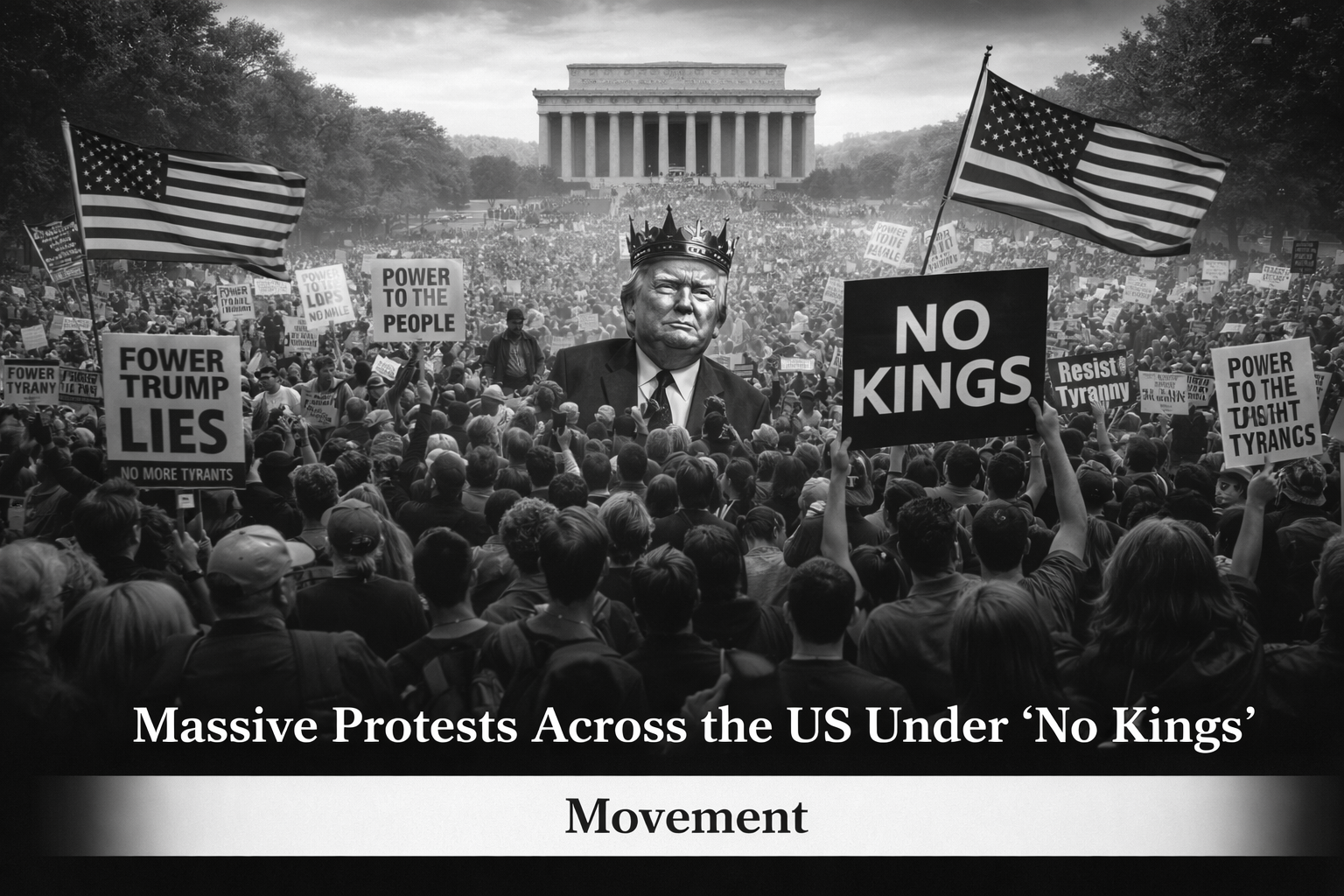 امریکہ بھر میں نو کنگز تحریک کے تحت ایک بار پھر بڑے پیمانے پر احتجاجی مظاہرے