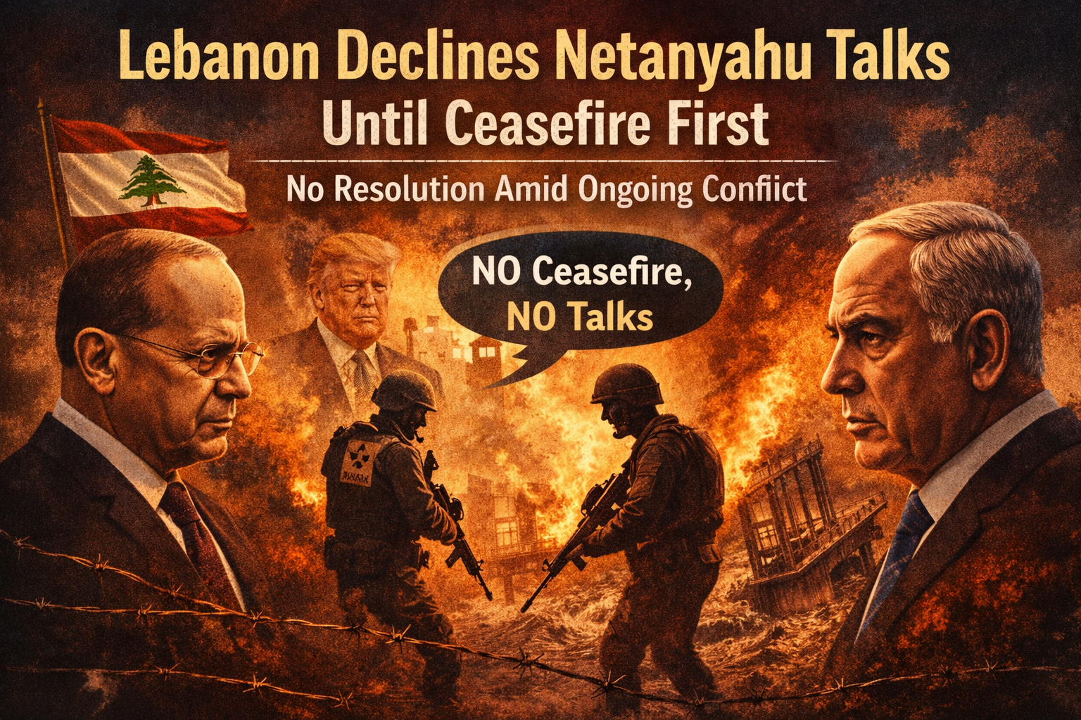 لبنان کے صدر جوزف عون کا نیتن یاہو کے ساتھ جنگ بندی کی بات کرنے سے انکار