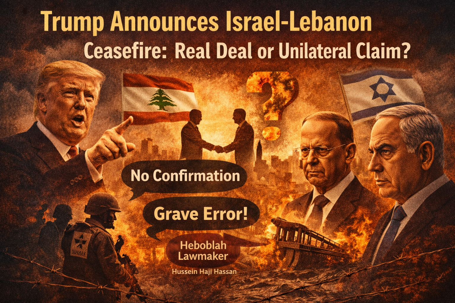 لبنان کا بات چیت سے انکار لیکن ٹرمپ کی طرف سے جنگ بندی کا دعویٰ