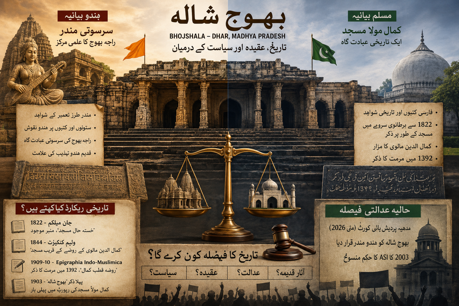 بھوج شالہ یا کمال مولا مسجد؟ — تاریخ کے متوازی بیانیے