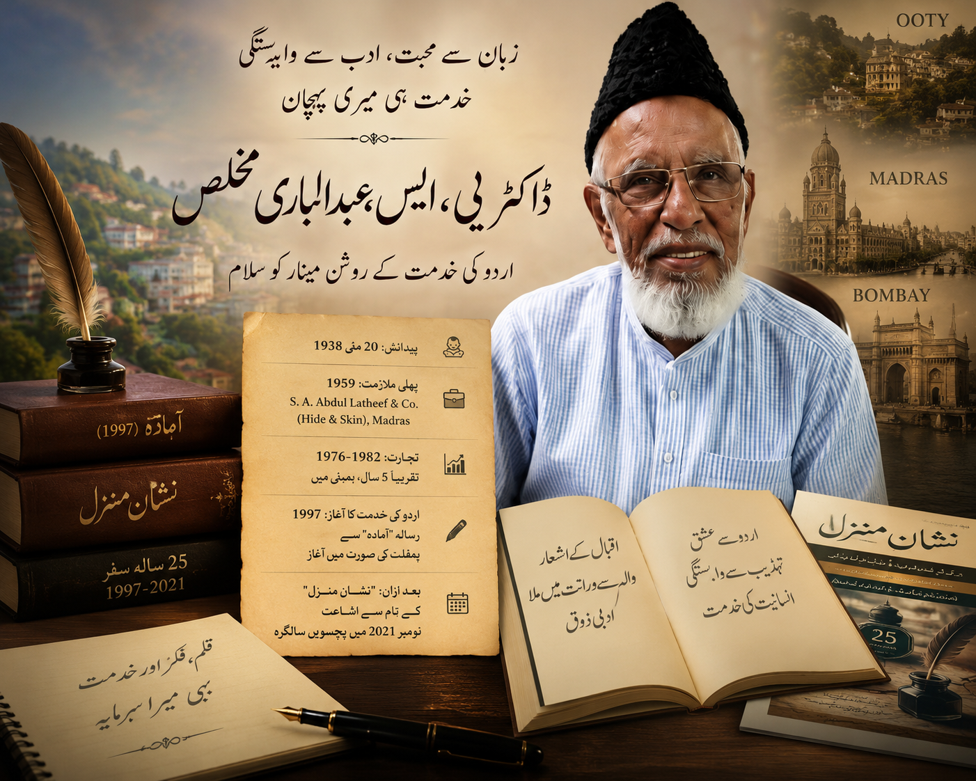 عبد الباری مخلص کے اعزاز میں آج شہرِ وانمباڑی میں تکریم و تہنیتی اجلاس